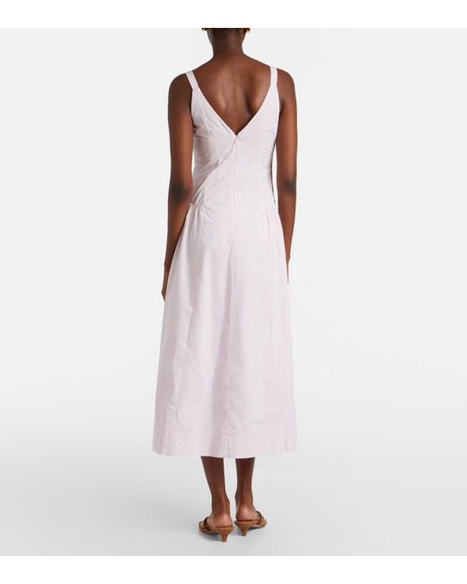 Posse Pink Lindie Cotton Poplin Midi Dress