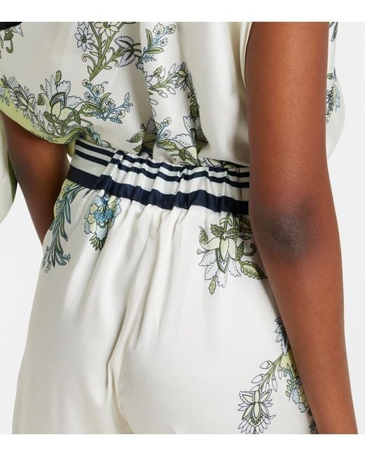 Veronica Beard Green Grigore Floral Twill Palazzo Pants