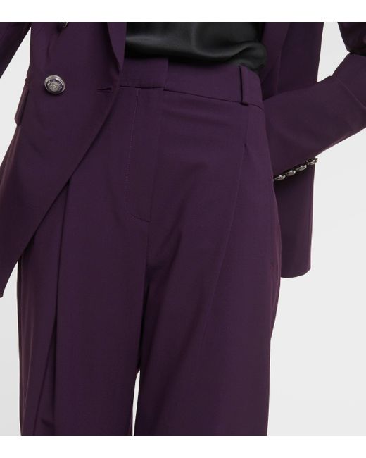 Pantalon ample Ollie en laine melangee Veronica Beard en coloris Purple