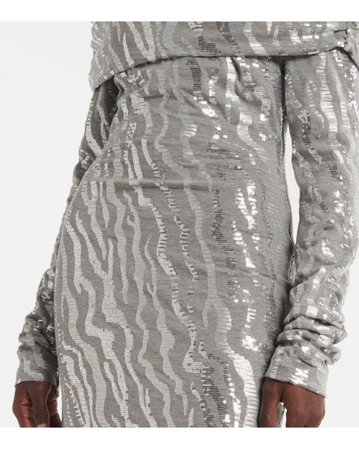 Robe Midi A Sequins ROTATE BIRGER CHRISTENSEN en coloris Gray