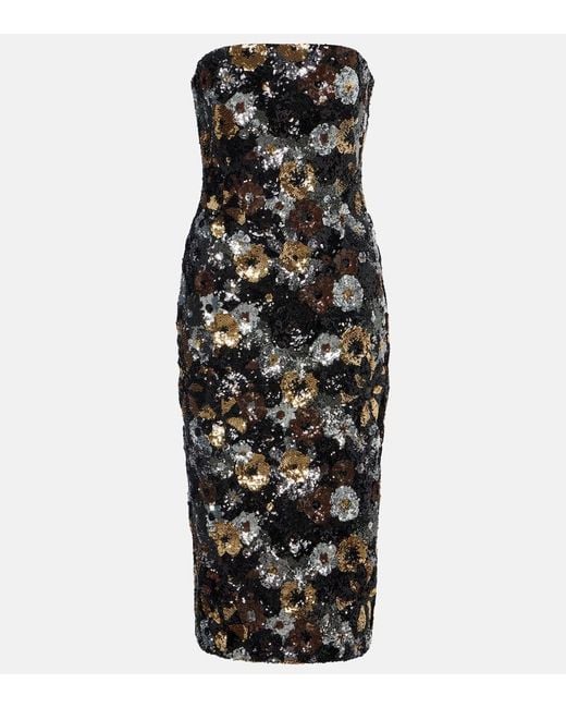 Max Mara Black Vacillo Sequined Midi Dress