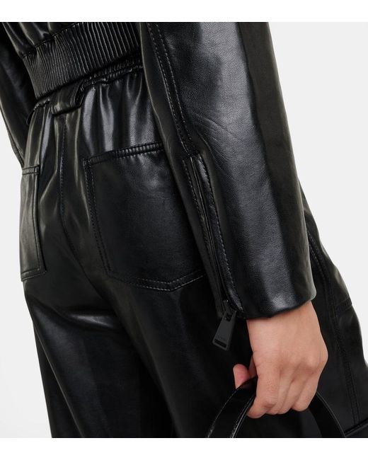 Jonathan Simkhai Black Faux Leather Bomber Jacket