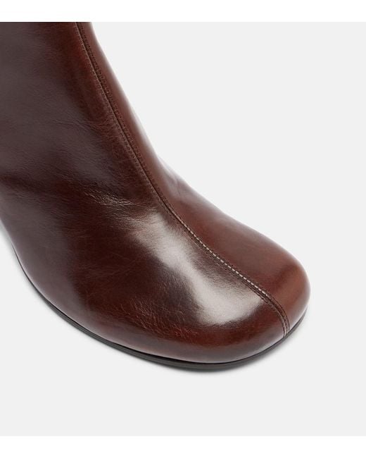 Lemaire Brown Ankle Boots Anatomic 80 Aus Leder
