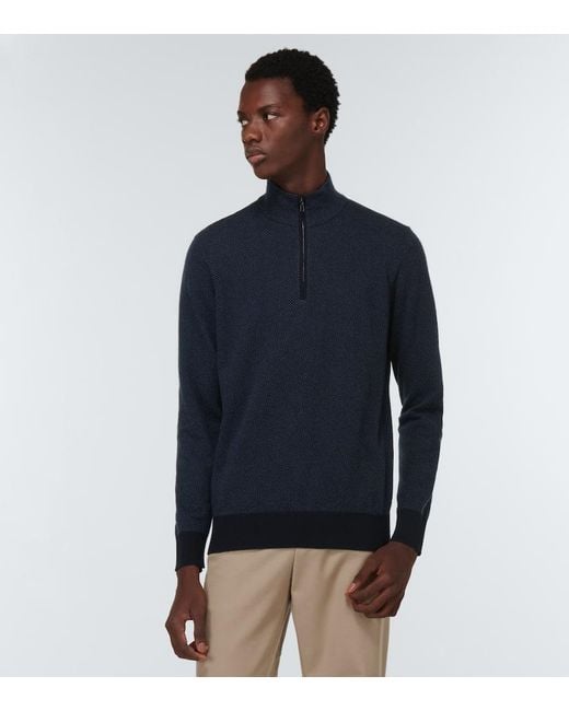 Loro Piana Pullover Mezzocollo Roadster Aus Kaschmir in Blue für Herren