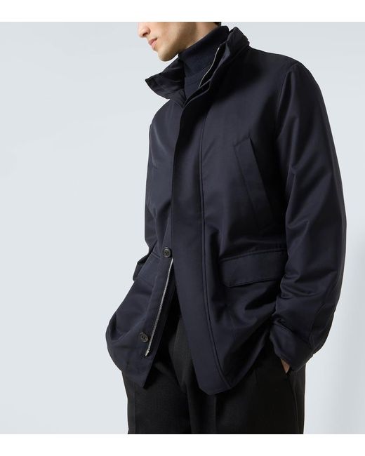 Zegna Blue Twill Field Jacket for men