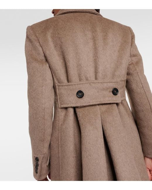 Abrigo largo de cashmere y lana Max Mara de color Natural
