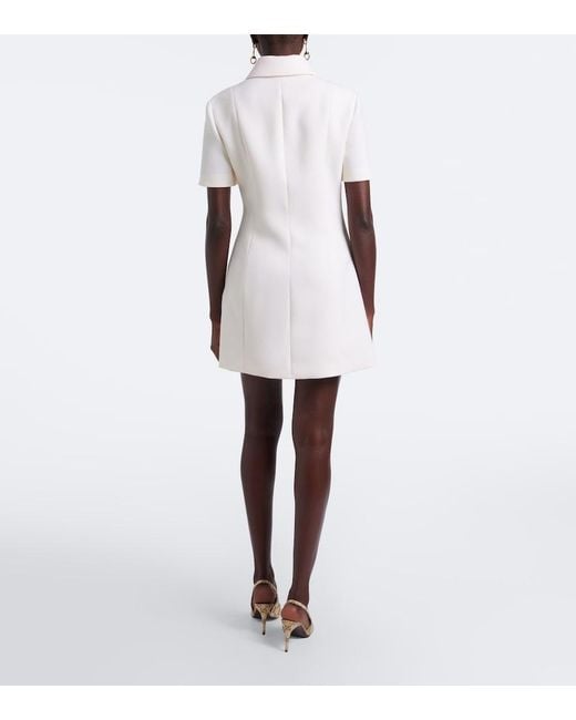Gucci Natural Double G Wool Crepe Polo Dress