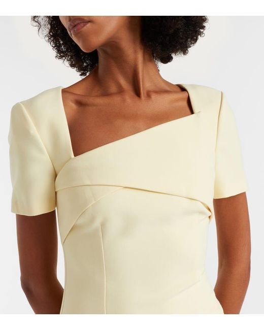 Roland Mouret Metallic Draped Crepe Cocktail Dress