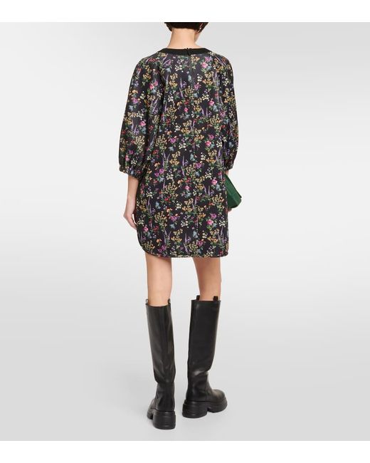 Max Mara Gray Billy Floral Jersey Minidress