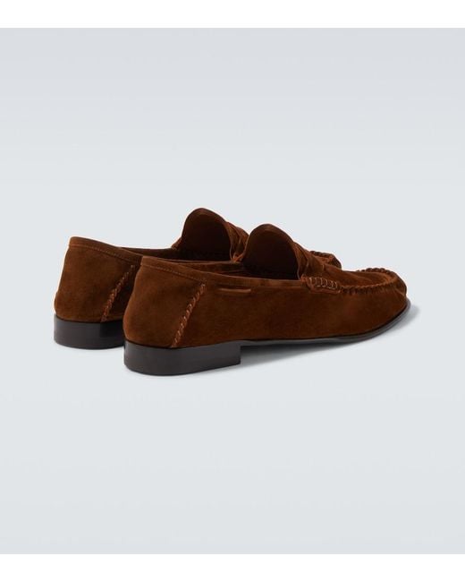 Tom Ford Brown Ripley Suede Loafers for men