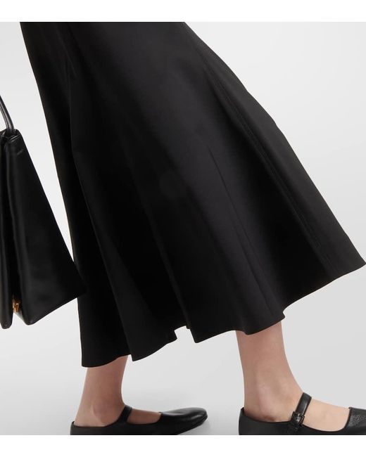 Co. Black Wool-Blend Midi Skirt