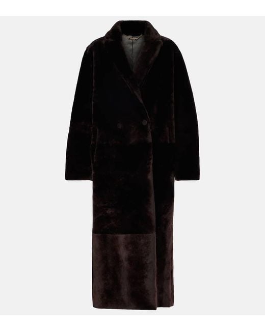 Nour Hammour Black Samara Shearling Coat