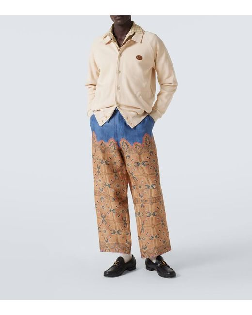 Pantaloni A Gamba Larga di Valentino in Blue da Uomo