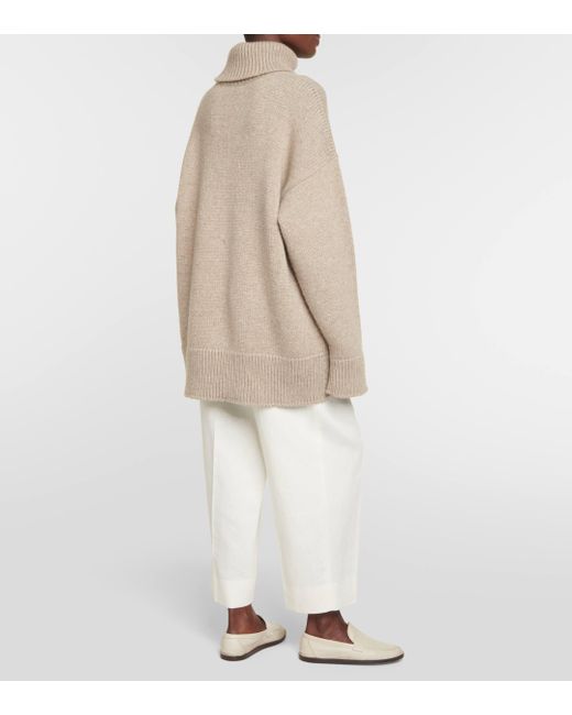The Row Natural Feries Turtleneck Cashmere Sweater