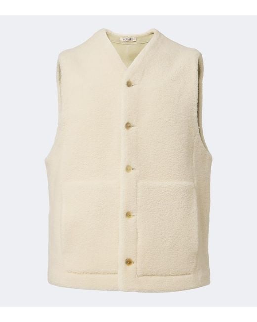 Auralee Natural Reversible Shearling Vest for men