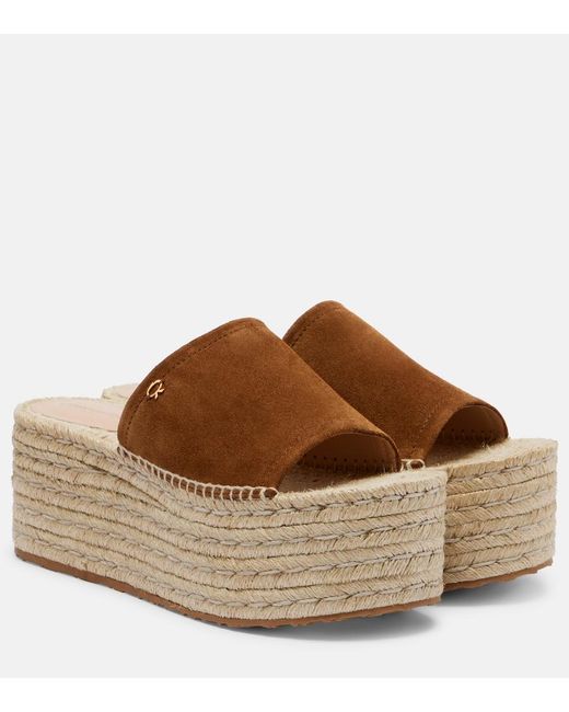 Gianvito Rossi Brown Suede Espadrille Sandals