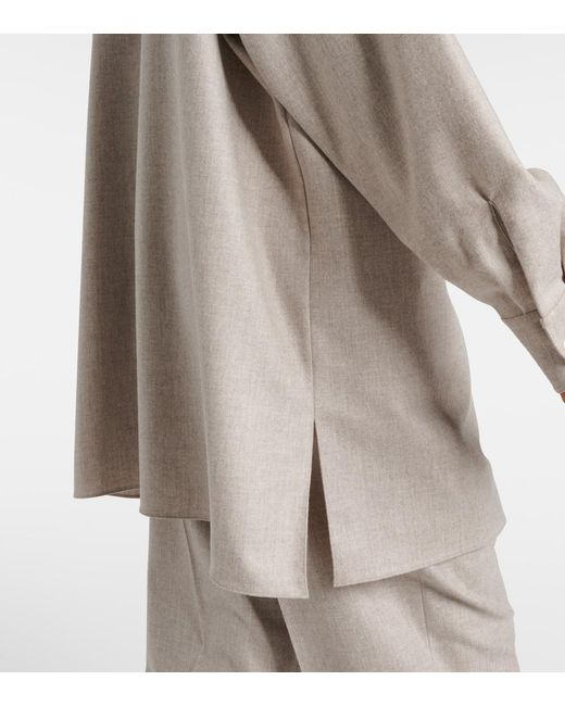 The Row White Komako Wool And Cashmere Shirt