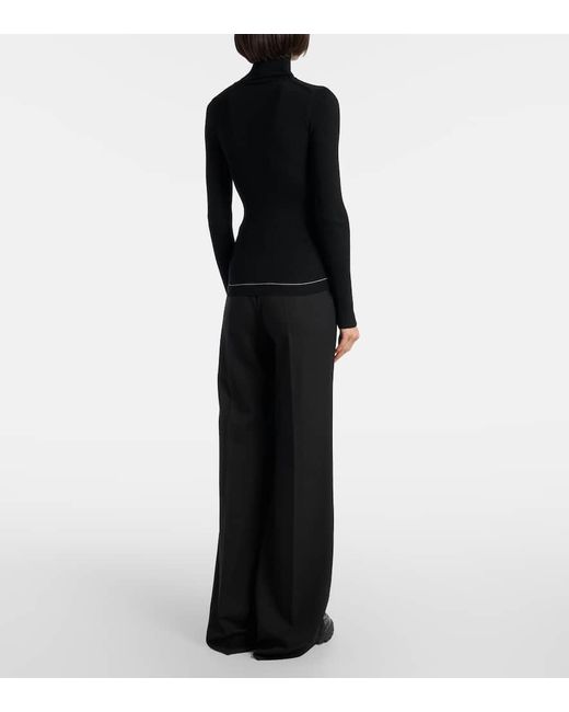 Moncler Black Rollkragenpullover Aus Schurwolle