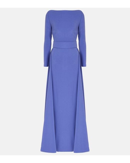 Solace London Blue Shayla Crepe Gown