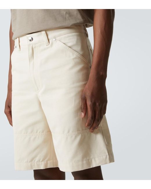 Moncler Shorts Aus Baumwoll-Twill in Natural für Herren