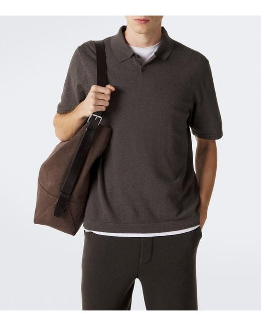 Lisa Yang Black Keir Cotton And Cashmere Polo Shirt for men