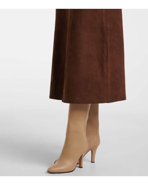 Rixo Brown Midirock Edwina Aus Veloursleder