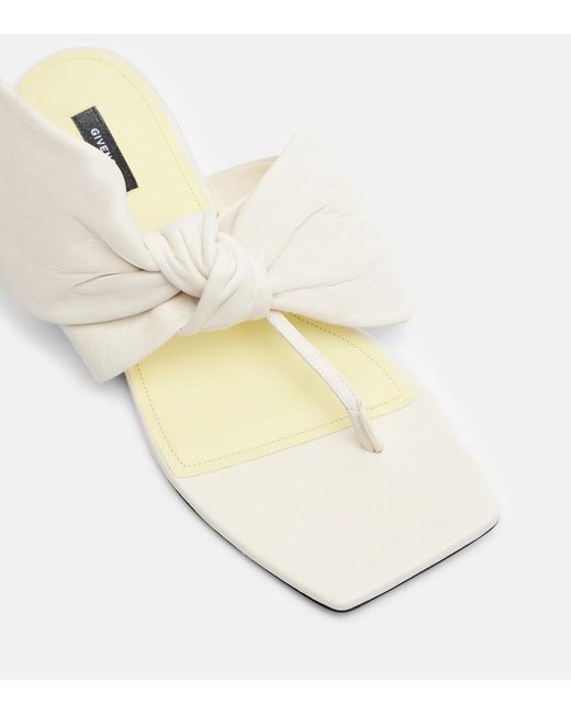 Givenchy White Boudoir Bow Leather Sandals
