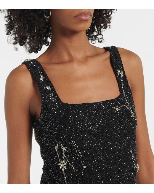 Staud Black Verziertes Minikleid