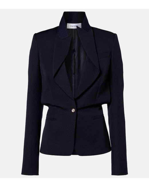 McQueen Blue Wool Blazer