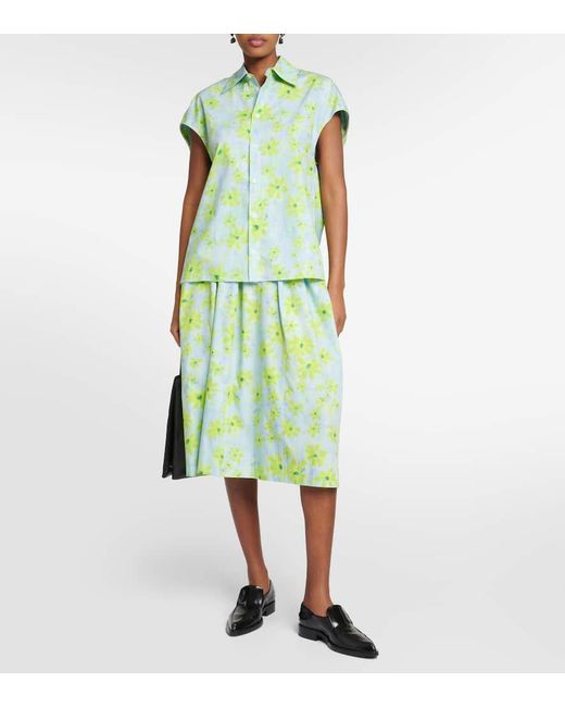 Camisa de algodon floral Marni de color Green