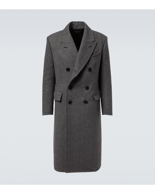Cappotto Doppiopetto di Tom Ford in Black da Uomo