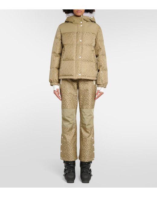 Yves Salomon Natural Logo Printed Ski Pants
