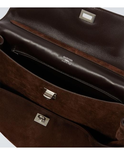 Balenciaga Brown Rodeo Suede Tote Bag for men