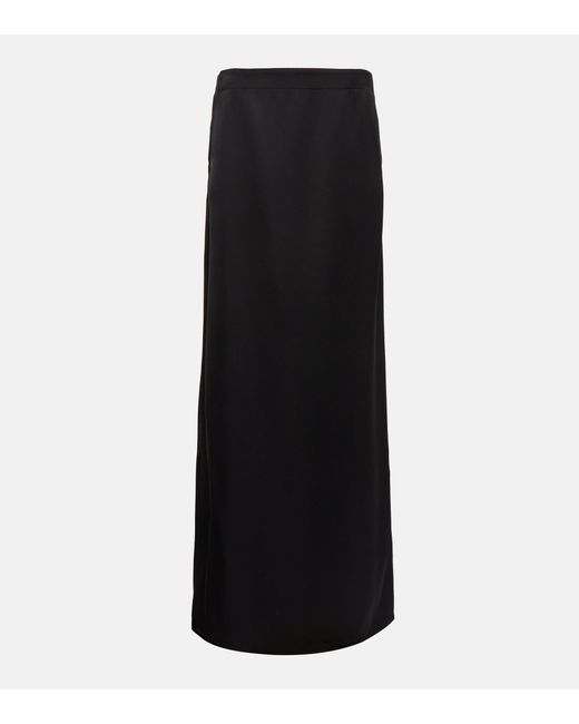 Bottega Veneta Twill Maxi Skirt in Black | Lyst