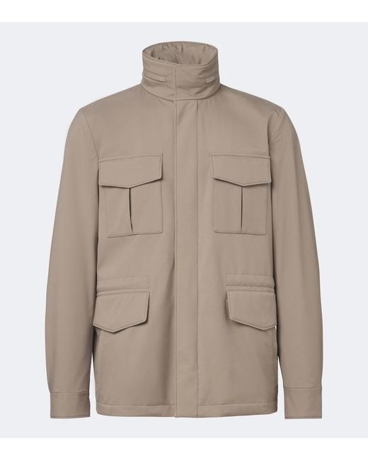Agnona Brown Technical Field Jacket for men