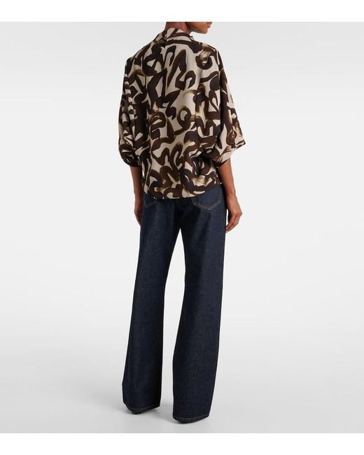 Dries Van Noten Brown Printed Top