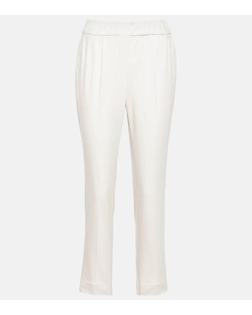 Brunello Cucinelli White Pull Up Low-Rise Slim Pants