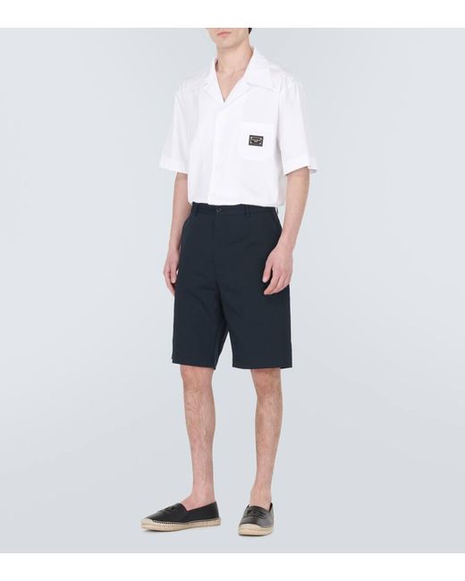 Dolce & Gabbana Bermuda-Shorts Aus Einem Baumwollgemisch in Blue für Herren