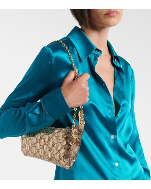 Gucci Gg Mini Metallic Mesh Shoulder Bag