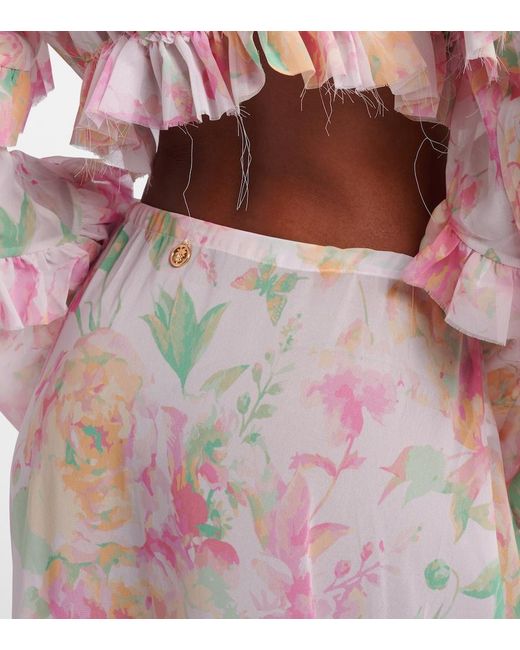 Bananhot Pink Clara Floral Maxi Skirt