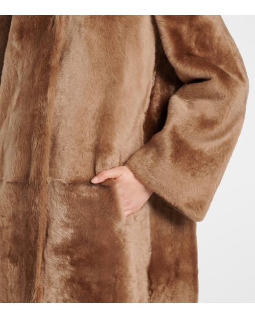 Yves Salomon Brown Shearling Coat