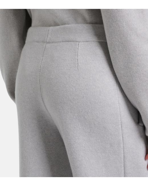 God's True Cashmere Gray Cashmere Straight Pants With Rose Quartz