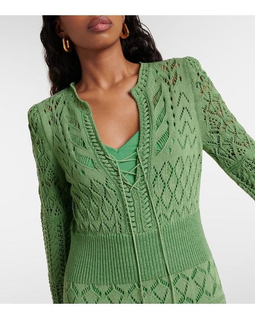 Dorothee Schumacher Green Seductive Lace Pointelle Midi Dress