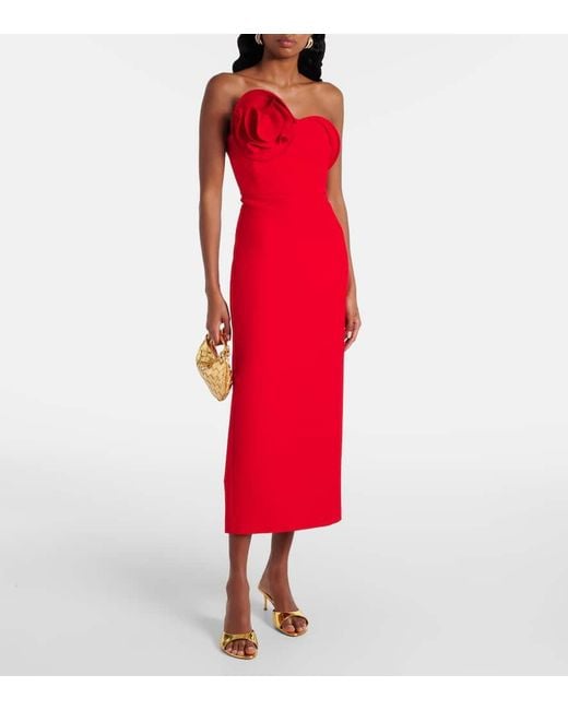 Roland Mouret Red Midikleid Aus Crepe