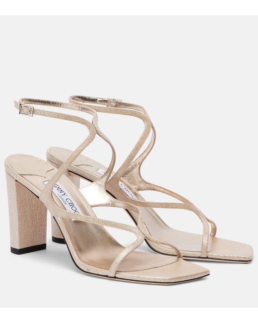 Jimmy Choo Azie 85 Metallic Leather Sandals