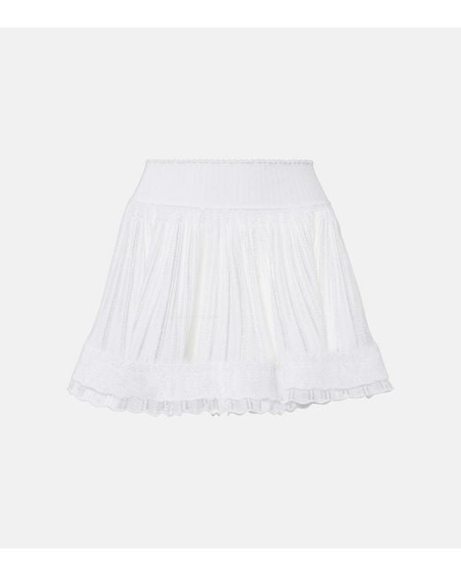 Alaïa White Crinoline Pleated Shorts