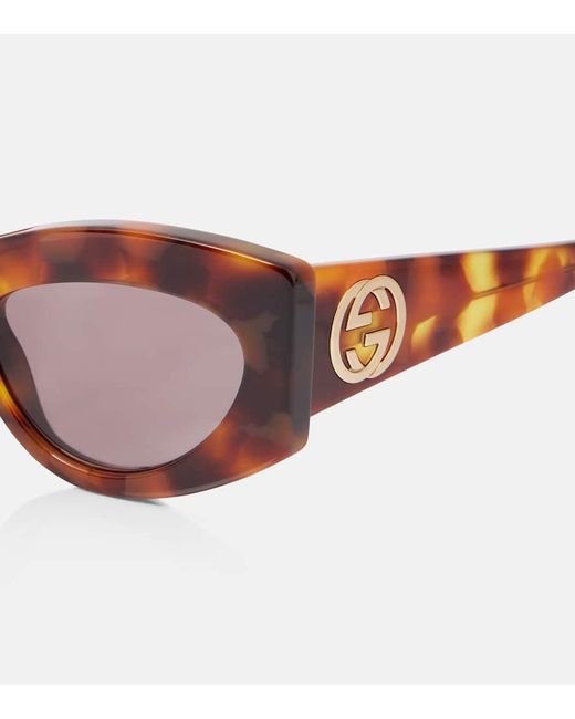 Gucci Brown Interlocking G Cat-Eye Sunglasses