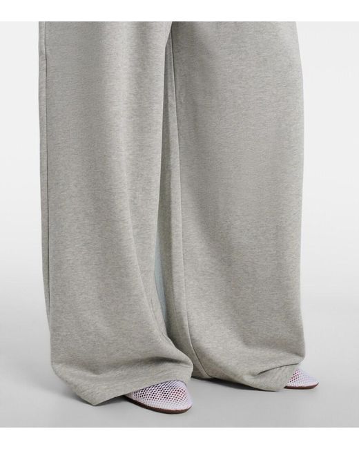 Alaïa Gray Ruffled Cotton-Blend Track Pants