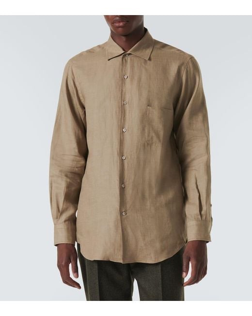 Camisa Andre De Lino Loro Piana de hombre de color Natural