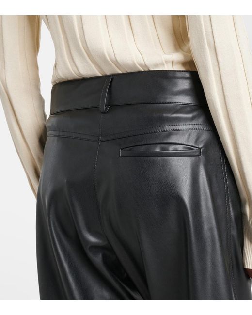 Stella McCartney Black High-rise Faux Leather Straight Pants